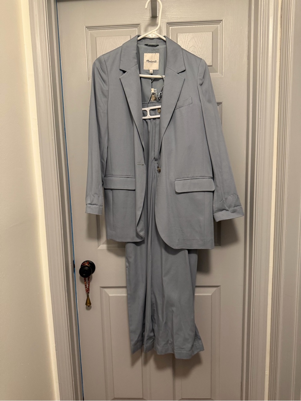 Madewell Light Blue Blazer and Trousers Set- 
Larson Drapeweave